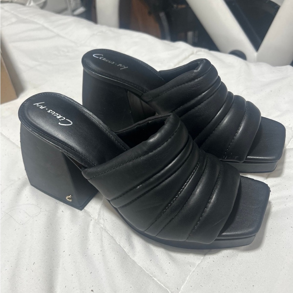 Circus by Sam Edelman Black Block Heel Mules